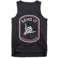 No Victory Without Sacrifice Send It Skeleton Hand Tank Top
