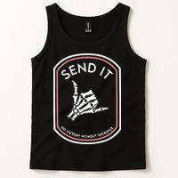 No Victory Without Sacrifice Send It Skeleton Hand Tank Top