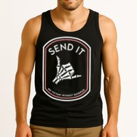 No Victory Without Sacrifice Send It Skeleton Hand Tank Top