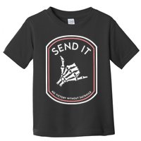 No Victory Without Sacrifice Send It Skeleton Hand Toddler T-Shirt