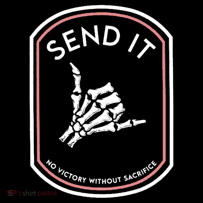 No Victory Without Sacrifice Send It Skeleton Hand Visor