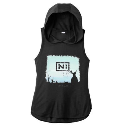 Ni With Antlers Ladies PosiCharge Tri-Blend Wicking Draft Hoodie Tank