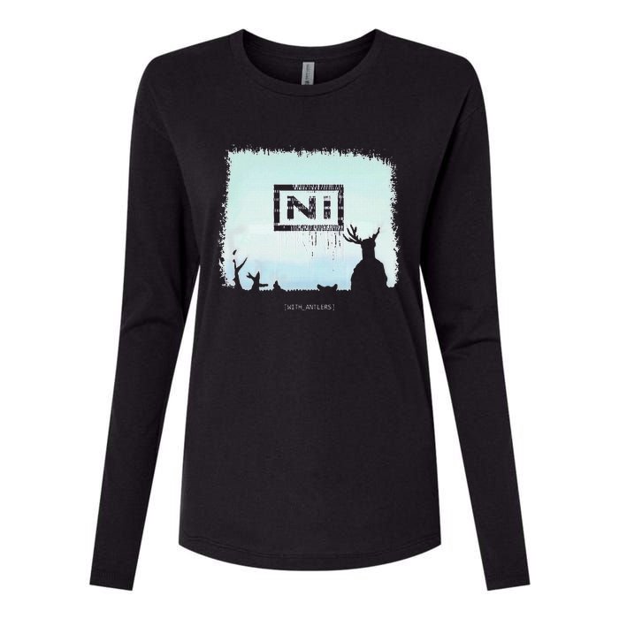 Ni With Antlers Womens Cotton Relaxed Long Sleeve T-Shirt