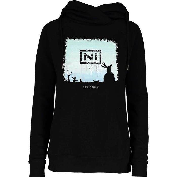 Ni With Antlers Womens Funnel Neck Pullover Hood