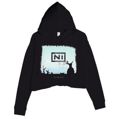 Ni With Antlers Crop Fleece Hoodie