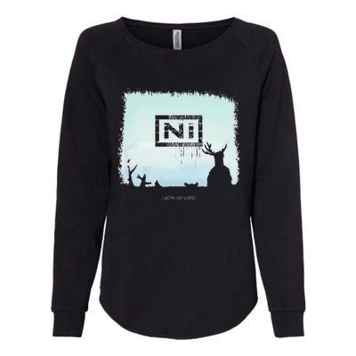 Ni With Antlers Womens California Wash Sweatshirt