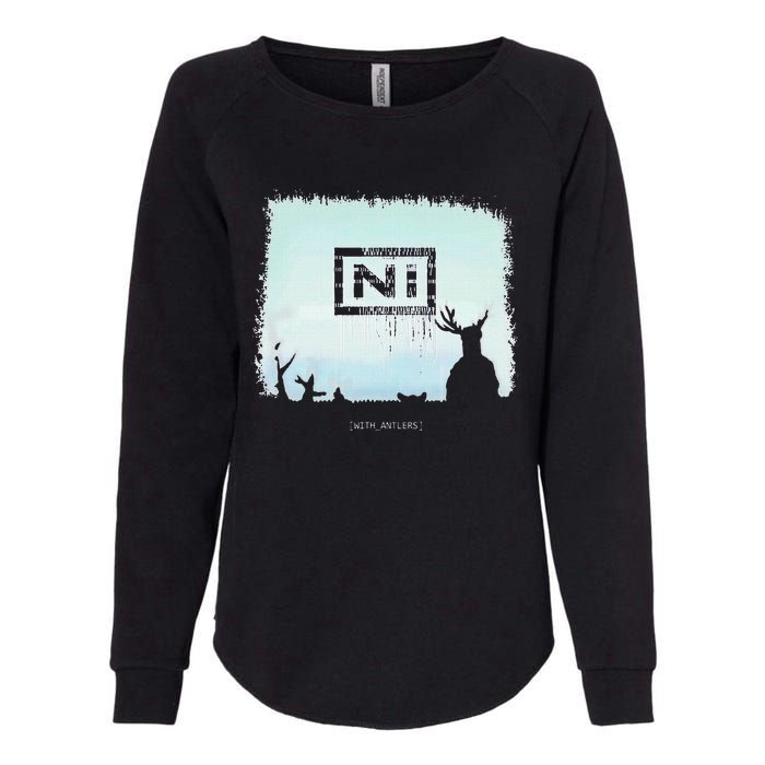 Ni With Antlers Womens California Wash Sweatshirt