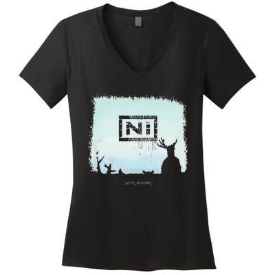 Ni With Antlers Women's V-Neck T-Shirt