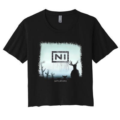 Ni With Antlers Women's Crop Top Tee