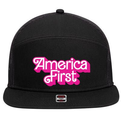 Natalie Winters America First 7 Panel Mesh Trucker Snapback Hat