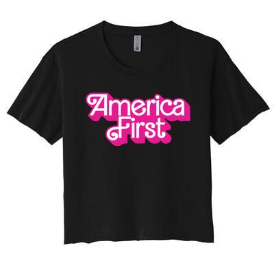 Natalie Winters America First Women's Crop Top Tee