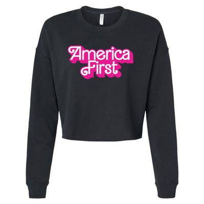 Natalie Winters America First Cropped Pullover Crew