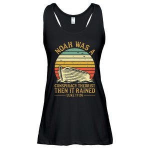 Noah Was A Conspiracy Theorist Then It Rained Christian Ladies Essential Flowy Tank