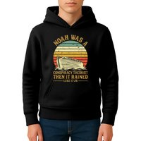 Noah Was A Conspiracy Theorist Then It Rained Christian Kids Hoodie