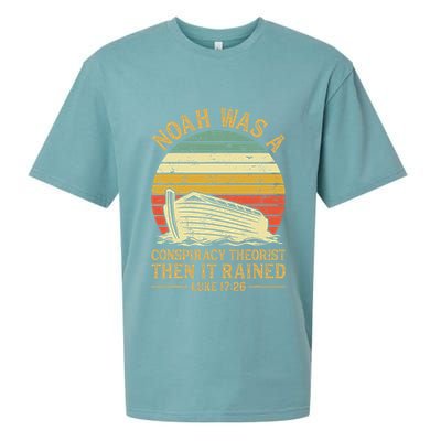 Noah Was A Conspiracy Theorist Then It Rained Christian Sueded Cloud Jersey T-Shirt
