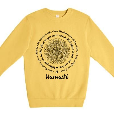 NAMASTE WE ARE ONE Meditation Sayings Mandala Yoga Gift Premium Crewneck Sweatshirt