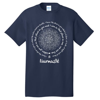 NAMASTE WE ARE ONE Meditation Sayings Mandala Yoga Gift Tall T-Shirt