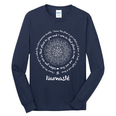 NAMASTE WE ARE ONE Meditation Sayings Mandala Yoga Gift Tall Long Sleeve T-Shirt