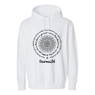 NAMASTE WE ARE ONE Meditation Sayings Mandala Yoga Gift Garment-Dyed Fleece Hoodie