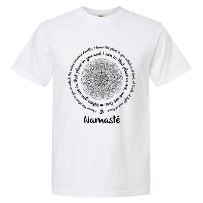 NAMASTE WE ARE ONE Meditation Sayings Mandala Yoga Gift Garment-Dyed Heavyweight T-Shirt