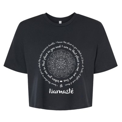 NAMASTE WE ARE ONE Meditation Sayings Mandala Yoga Gift Bella+Canvas Jersey Crop Tee