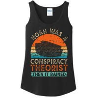 Noah Was A Conspiracy Theorist Then It Rained Vintage Retro Ladies Essential Tank