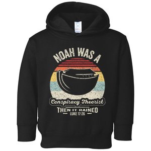 Noah Was A Conspiracy Theorist Then It Rained Toddler Hoodie