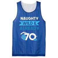 Naughty Wild And Already 70 Birthday Ice Hockey Funny Gift Mesh Reversible Basketball Jersey Tank