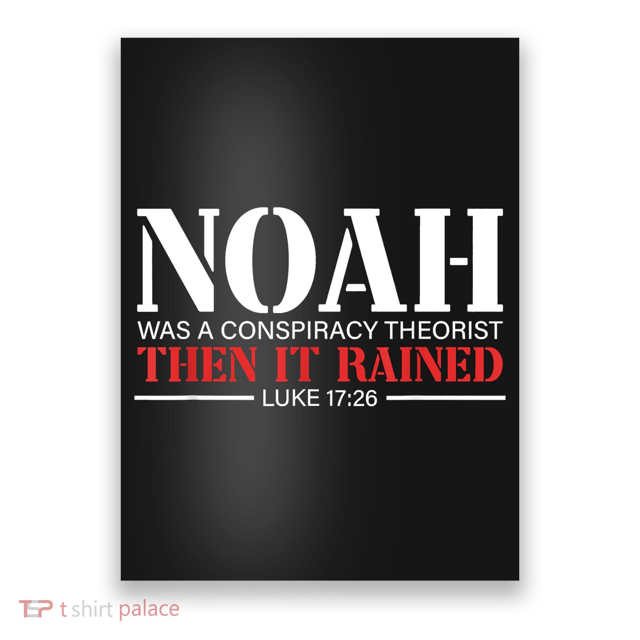 Noah Was A Conspiracy Theorist Then It Rained Poster