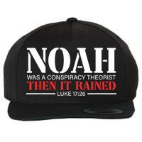 Noah Was A Conspiracy Theorist Then It Rained Wool Snapback Cap