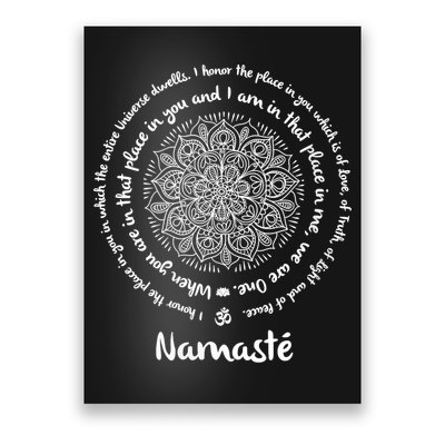NAMASTE WE ARE ONE Meditation Sayings Mandala Yoga Gift Poster