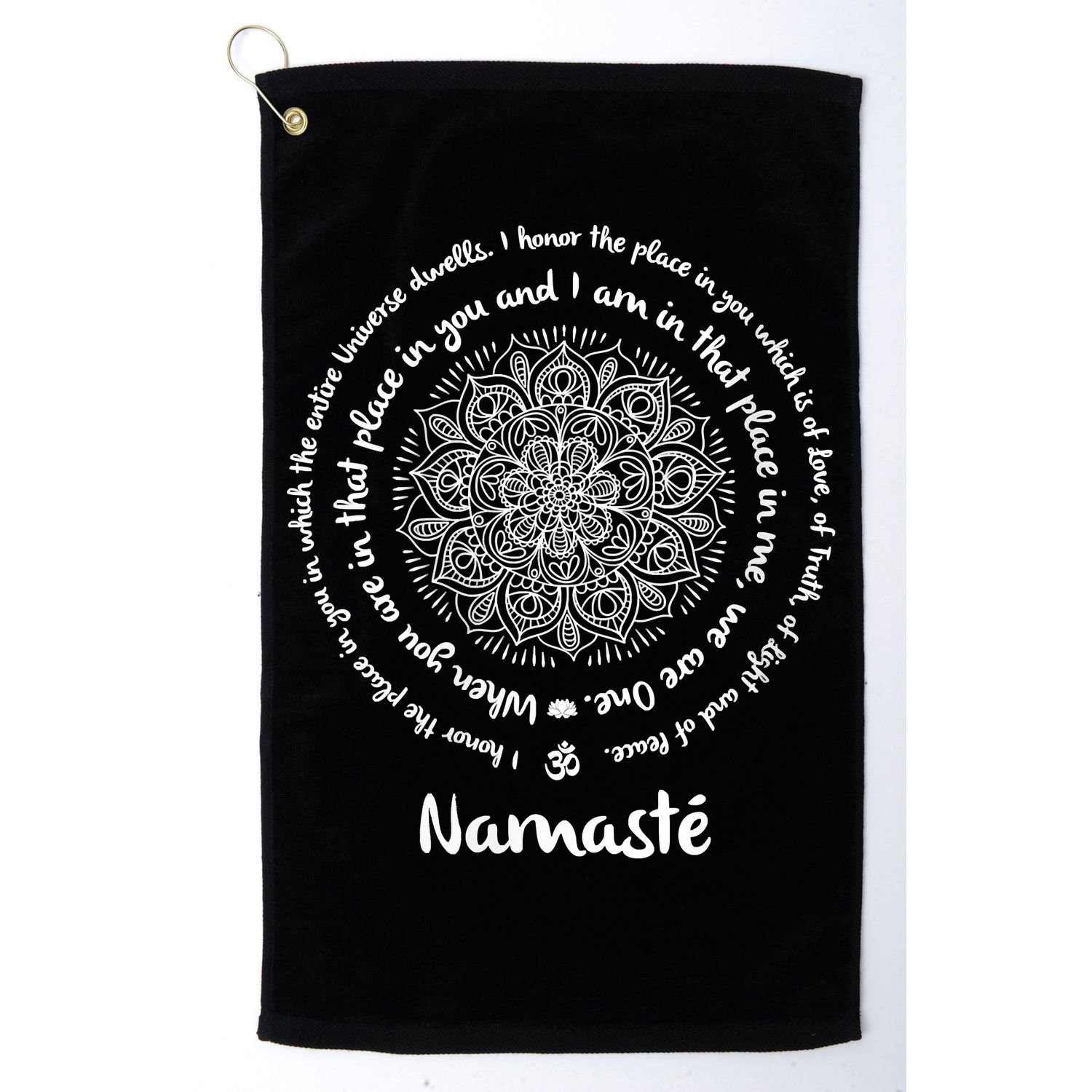 NAMASTE WE ARE ONE Meditation Sayings Mandala Yoga Gift Golf Towel