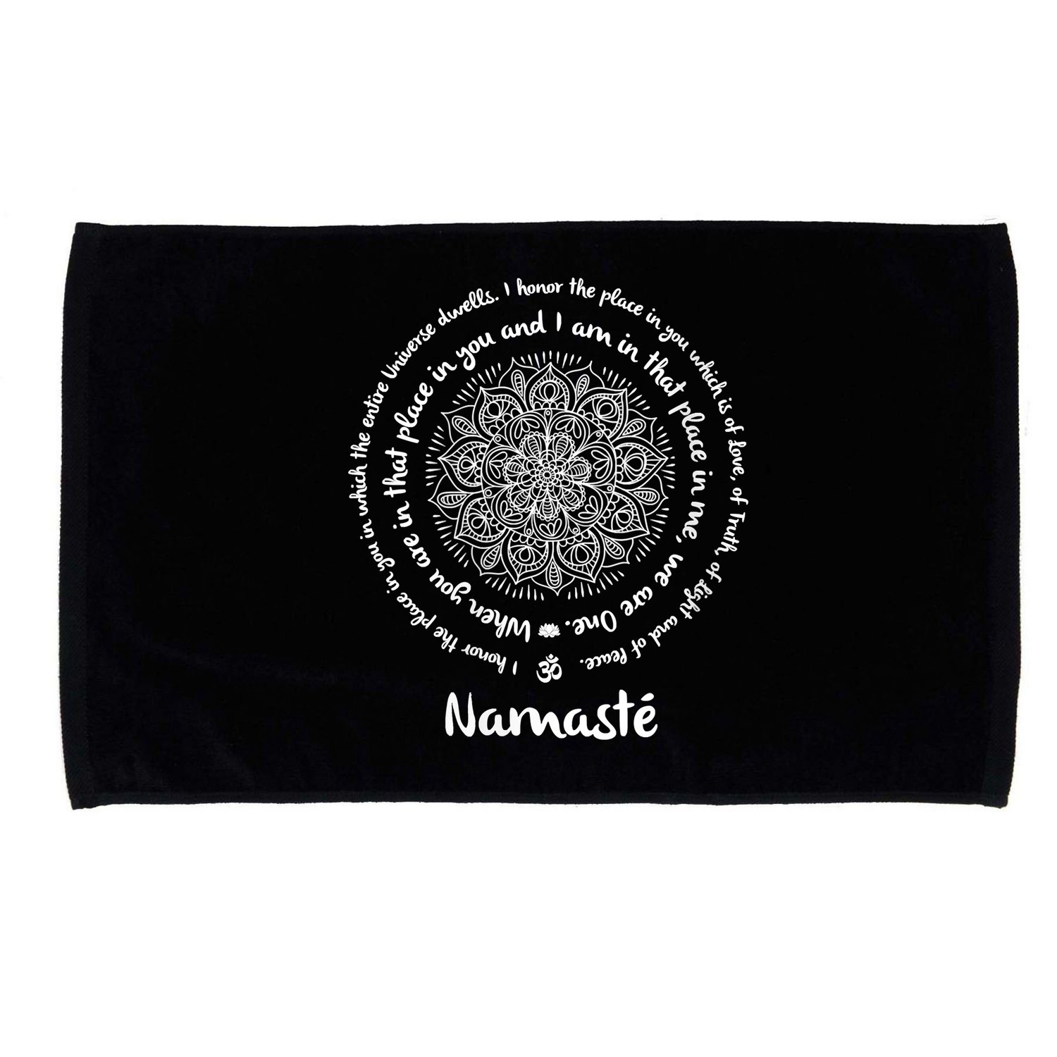 NAMASTE WE ARE ONE Meditation Sayings Mandala Yoga Gift Microfiber Hand Towel
