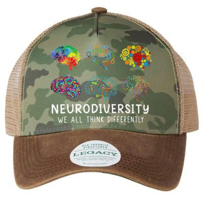 Neurodiversity We All Think Differently Brain Autism Legacy Tie Dye Trucker Hat