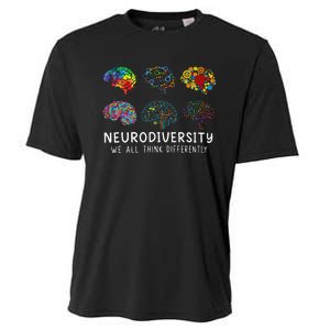 Neurodiversity We All Think Differently Brain Autism Cooling Performance Crew T-Shirt