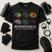 Neurodiversity We All Think Differently Brain Autism Performance Shirt