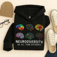 Neurodiversity We All Think Differently Brain Autism Hoodie