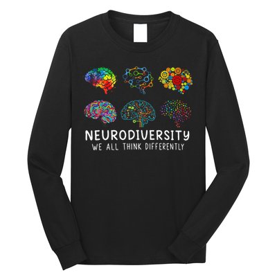 Neurodiversity We All Think Differently Brain Autism Long Sleeve Shirt
