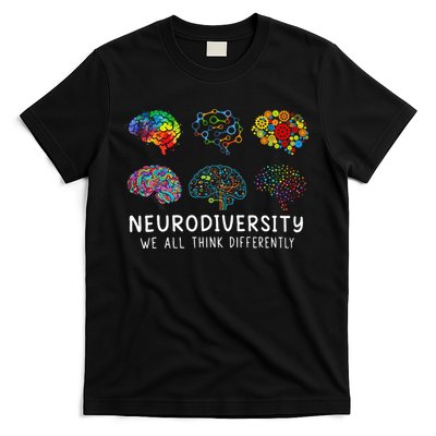 Neurodiversity We All Think Differently Brain Autism T-Shirt