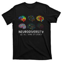 Neurodiversity We All Think Differently Brain Autism T-Shirt