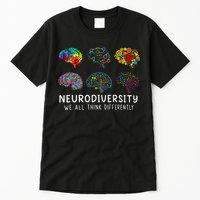 Neurodiversity We All Think Differently Brain Autism Tall T-Shirt