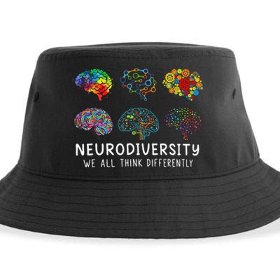 Neurodiversity We All Think Differently Brain Autism Sustainable Bucket Hat