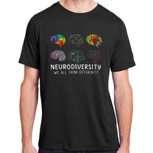 Neurodiversity We All Think Differently Brain Autism Adult ChromaSoft Performance T-Shirt