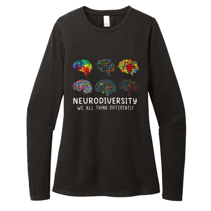 Neurodiversity We All Think Differently Brain Autism Womens CVC Long Sleeve Shirt