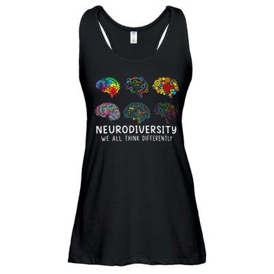 Neurodiversity We All Think Differently Brain Autism Ladies Essential Flowy Tank