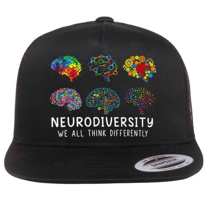 Neurodiversity We All Think Differently Brain Autism Flatbill Hat