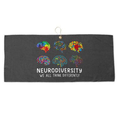 Neurodiversity We All Think Differently Brain Autism Large Microfiber Waffle Golf Towel