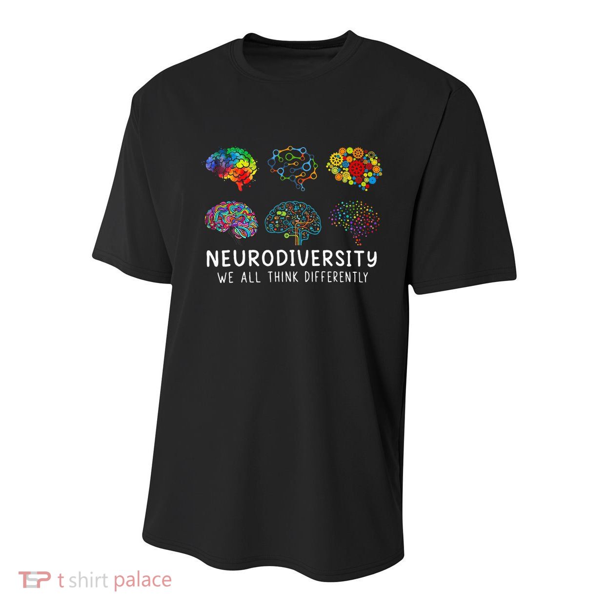 Neurodiversity We All Think Differently Brain Autism Youth Performance Sprint T-Shirt