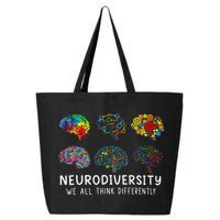 Neurodiversity We All Think Differently Brain Autism 25L Jumbo Tote