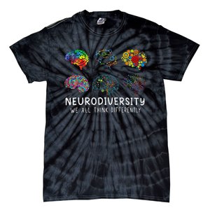 Neurodiversity We All Think Differently Brain Autism Tie-Dye T-Shirt